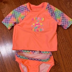 Baby girl mermaid rash-guard 9 months